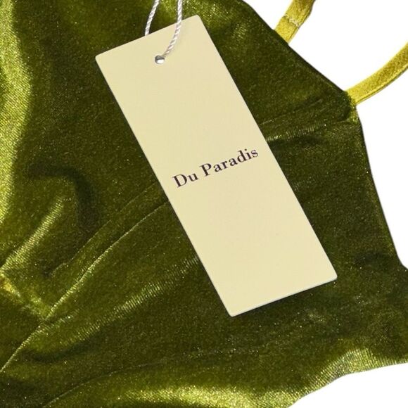NWT DU PARADIS X ANTHROPOLOGIE yellow & green Mixed Media Mini Dress size small - Picture 7 of 9